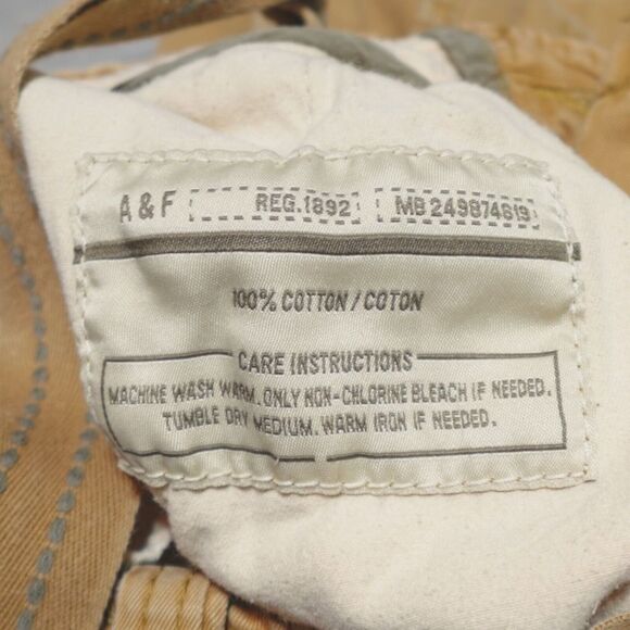 Vintage Abercrombie &‎ Fitch Cargo Shorts Khaki Y2K Paratrooper - Picture 14 of 16